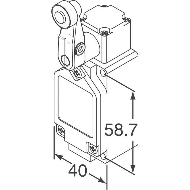Габариты концевого мгновенного выключателя WL CA12-2 (полный вид в изометрии)!